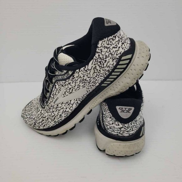 Brooks Womens Adrenaline GTS 20 Running Shoes White Black 1202961B167 Knit 8.5B - Picture 2 of 16